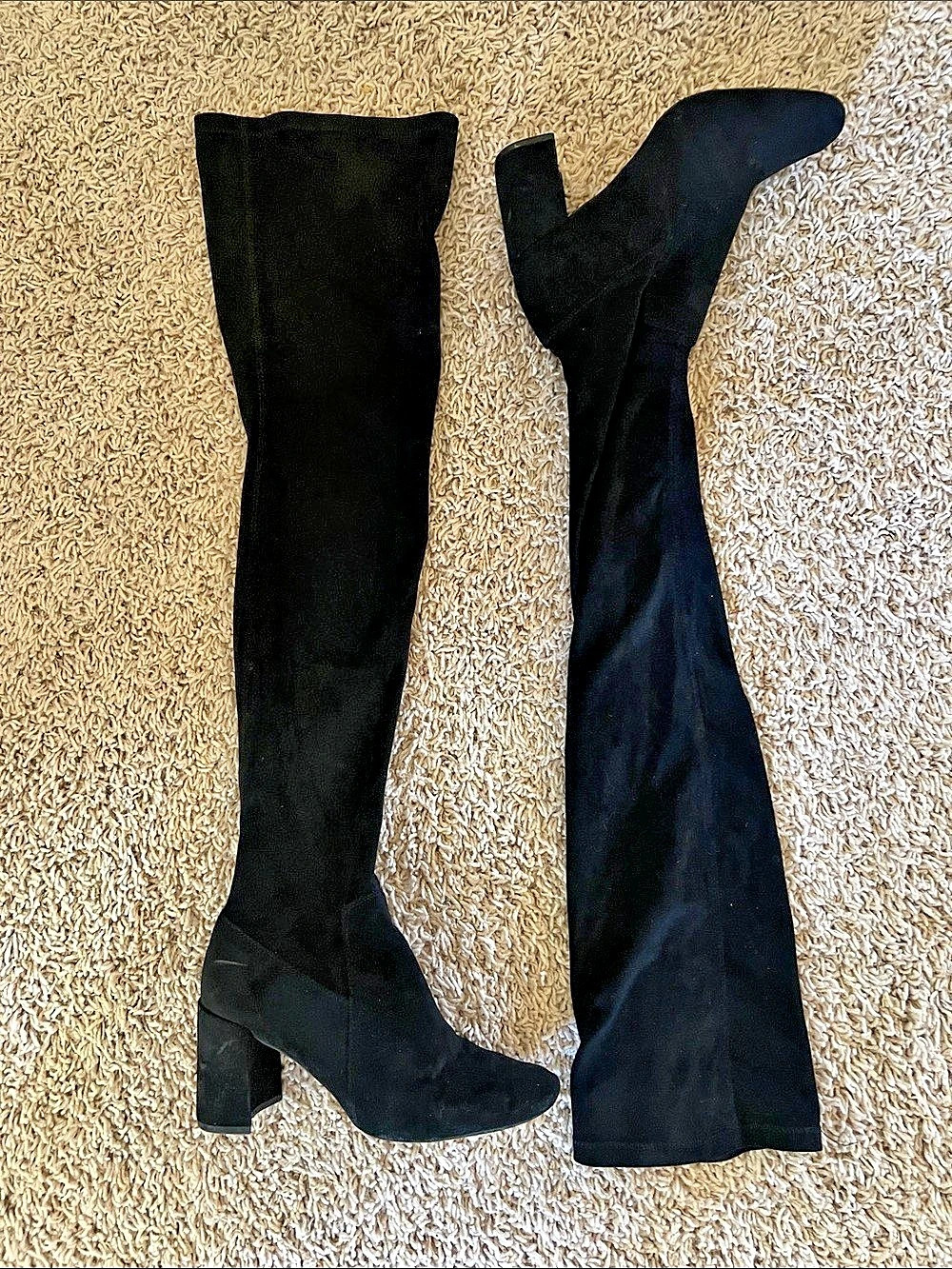 Jeffrey Campbell Black Over-the-Knee Heeled Boots Size 9